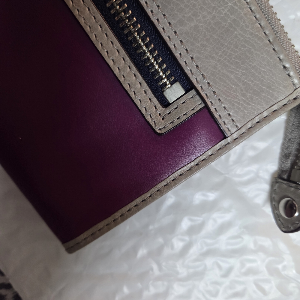 Coach Plum and Taupe Women's Wallet - Picture 2 of 5